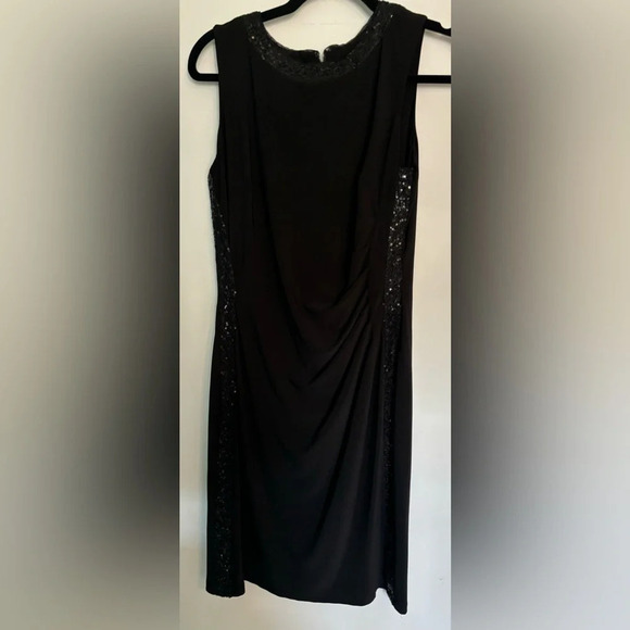 Chaps Womens Midi Jersey‎ Stretch Rouched Sequin Detailed Dress Size Medium - Picture 1 of 5